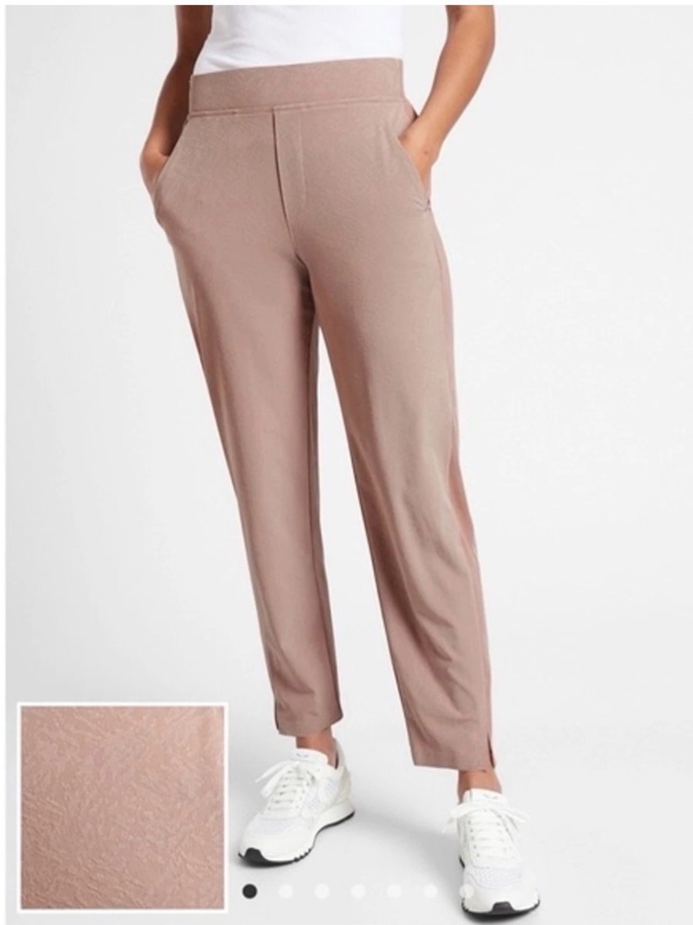 Athleta Brooklyn Textured Ankle Pant in Grain Camo Mocha Latte size 10